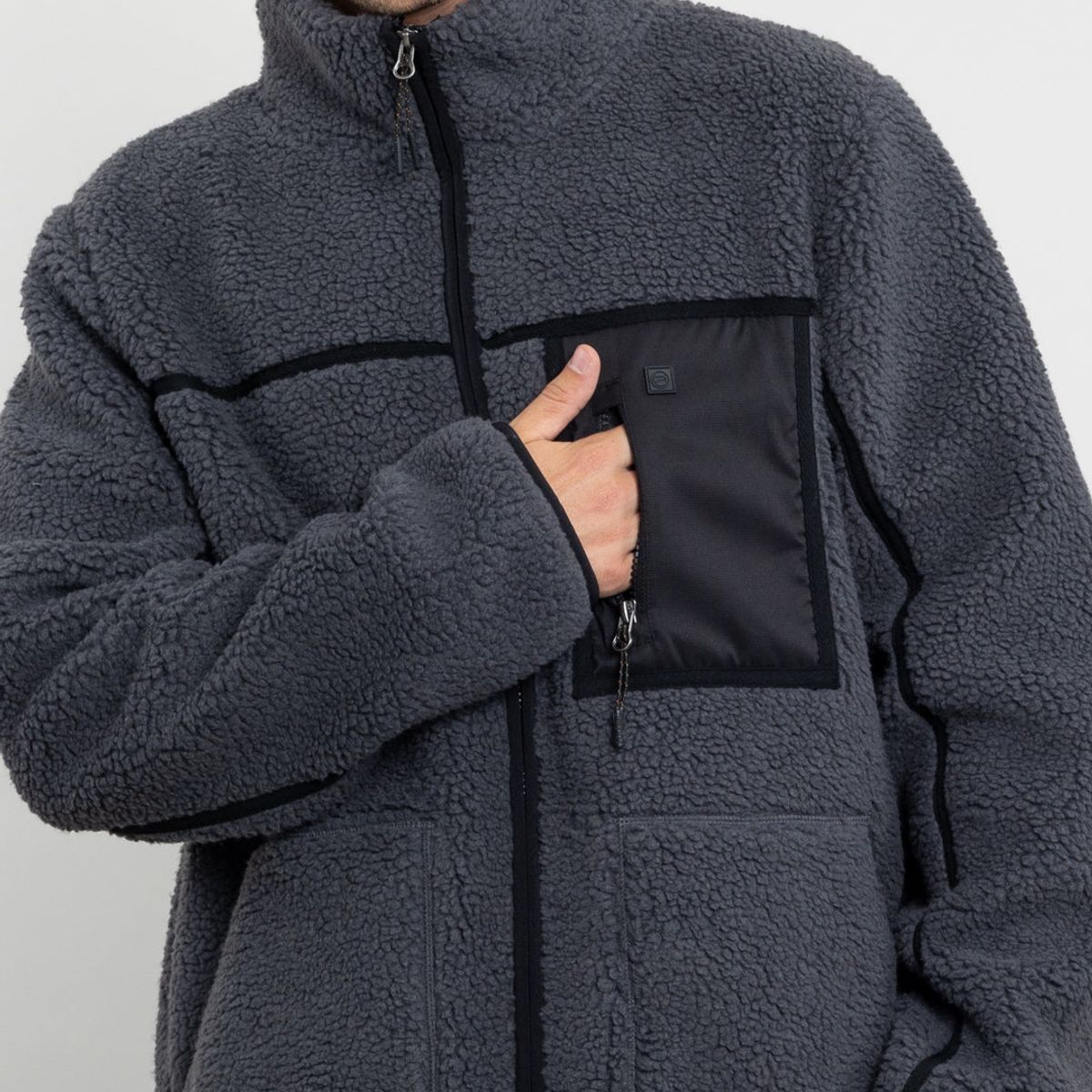 POLEMIC - Polerón Hombre Polar Sherpa forrado bonded Bicolor Polemic