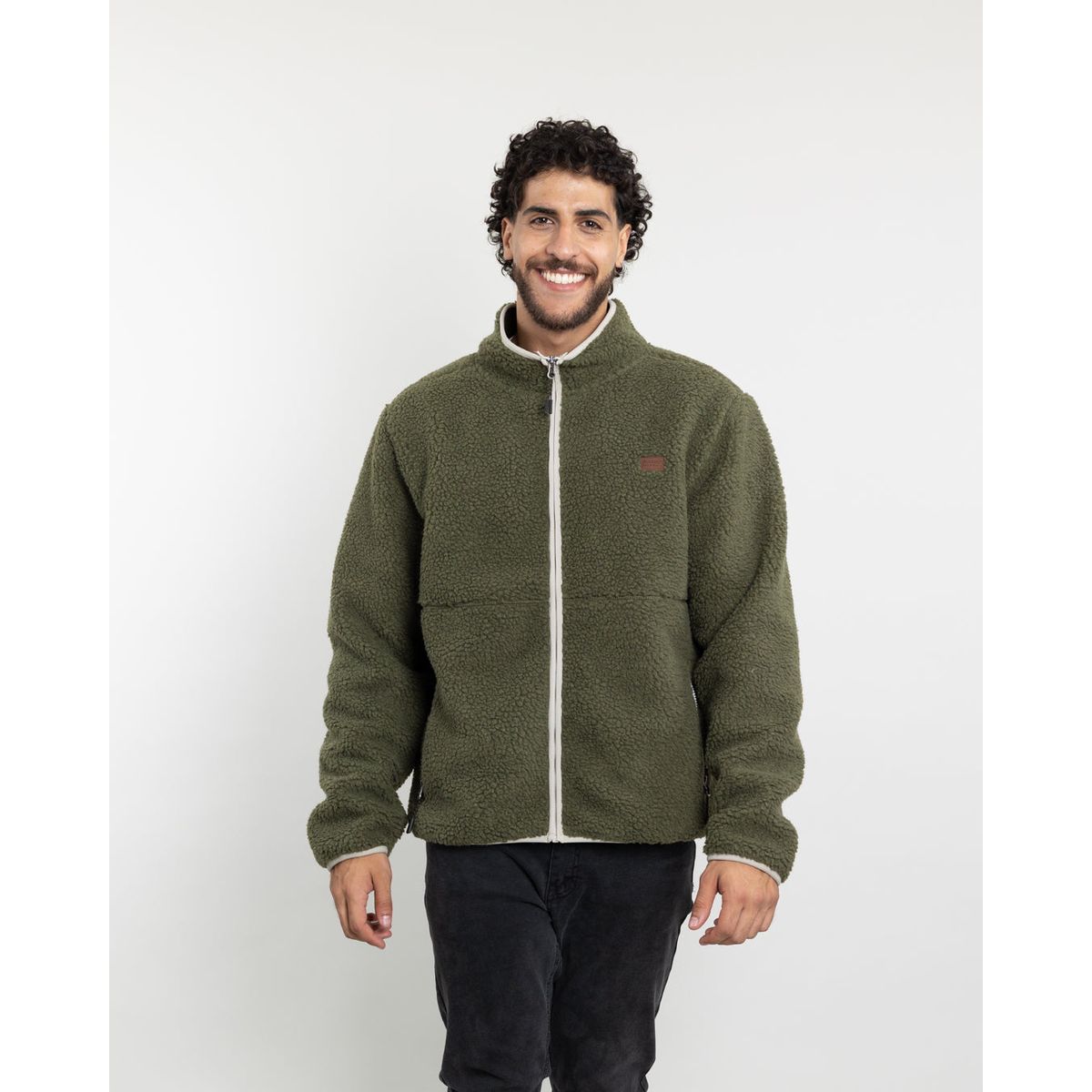 POLEMIC - Polerón Hombre Polar Sherpa forrado bonded sin gorro Polemic