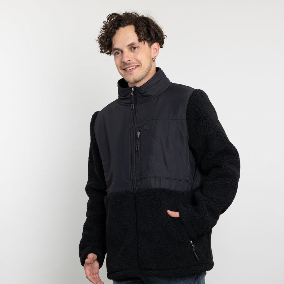 POLEMIC - Polerón Hombre Polar Sherpa forrado bonded color liso Polemic
