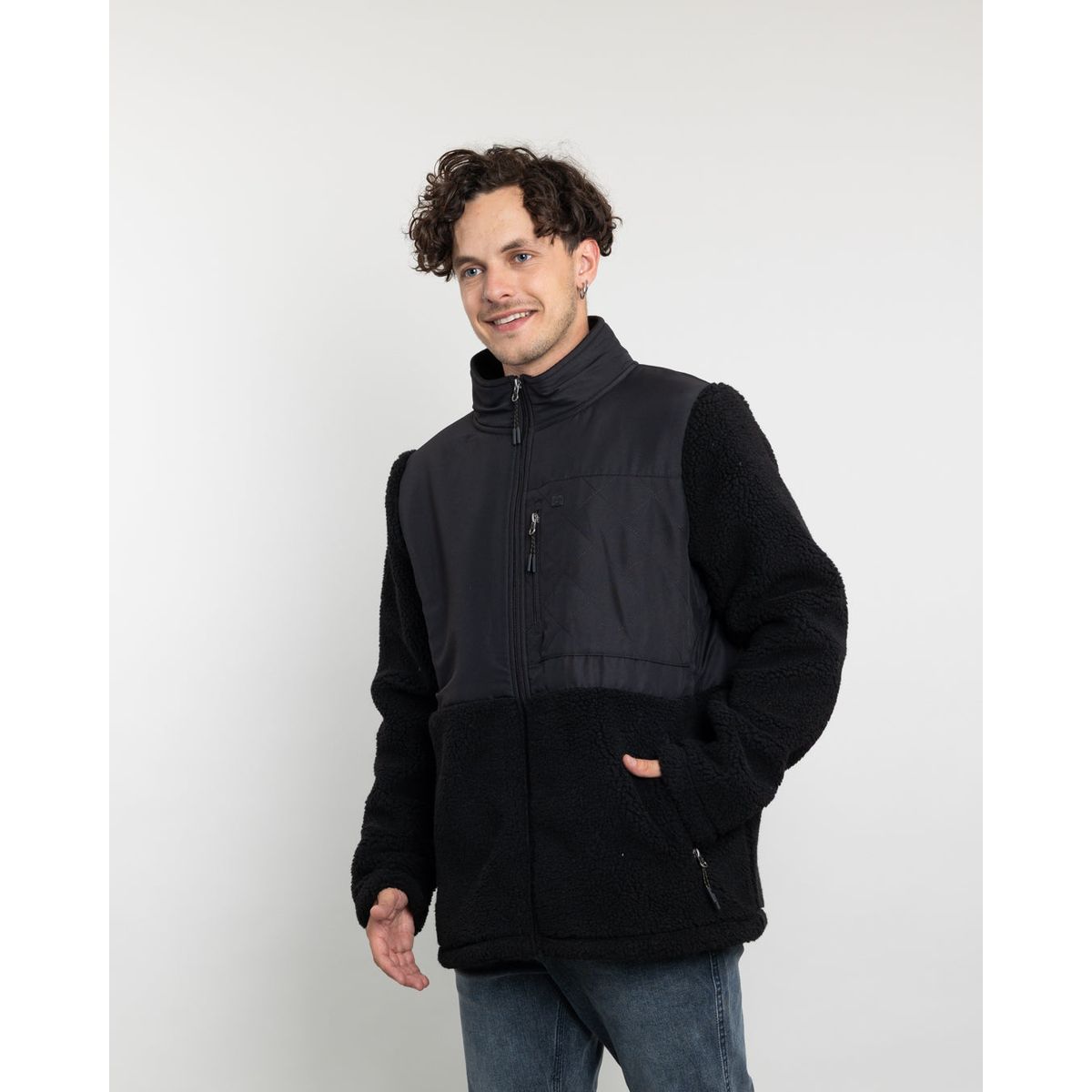 POLEMIC - Polerón Hombre Polar Sherpa forrado bonded color liso Polemic