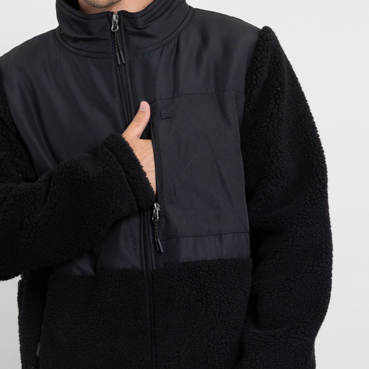 POLEMIC - Polerón Hombre Polar Sherpa forrado bonded color liso Polemic