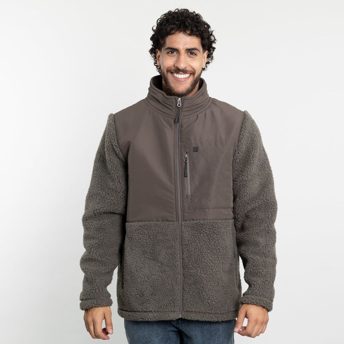 POLEMIC - Polerón Hombre Polar Sherpa forrado bonded color liso Polemic