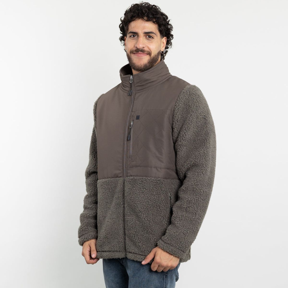 POLEMIC - Polerón Hombre Polar Sherpa forrado bonded color liso Polemic