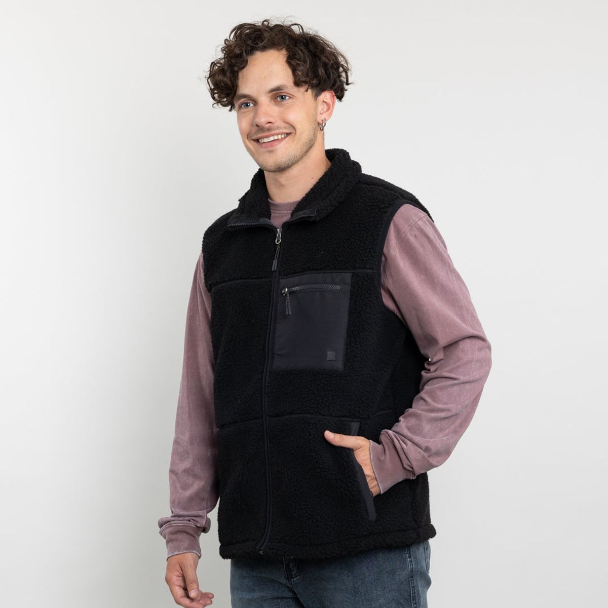 POLEMIC - Polerón Hombre Polar sin mangas Sherpa forrado Bonded Polemic