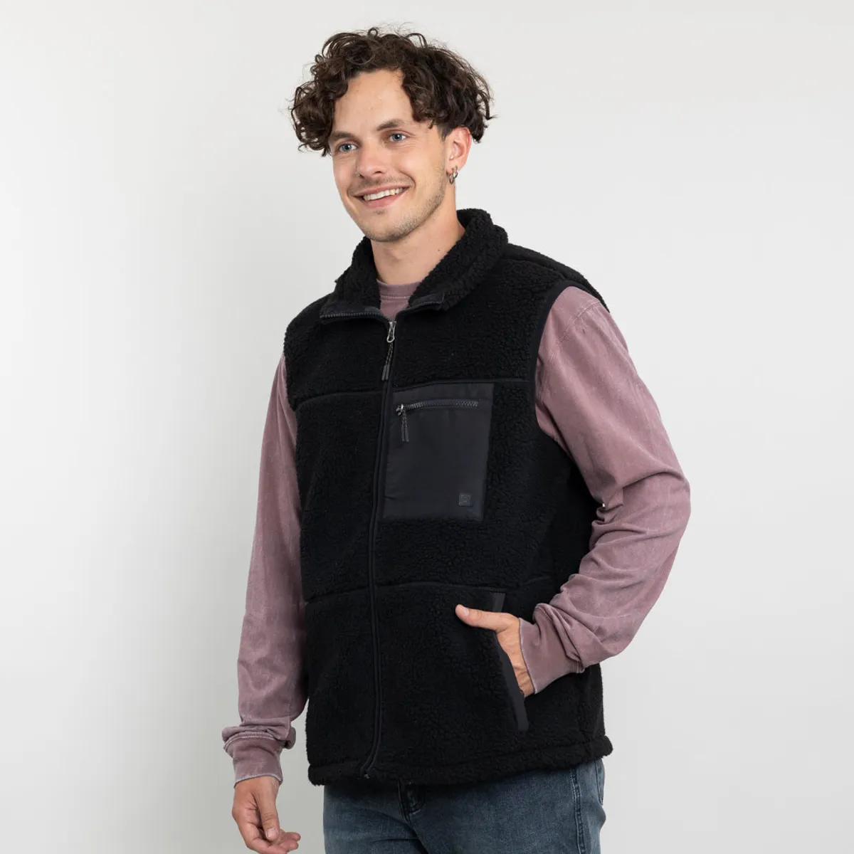 POLEMIC - Polerón Hombre Polar sin mangas Sherpa forrado Bonded Polemic