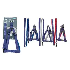 GENERICO - Set de arnés step in y correa denim de nylon 25mm color aleatorio