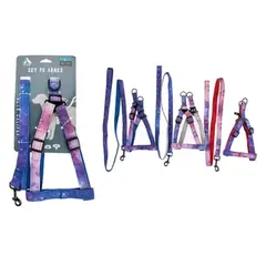 GENERICO - Set de arnés y correa diseño de cielo estrellado 25mm color aleatorio