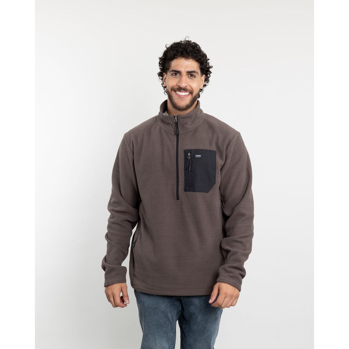 POLEMIC - Polerón Hombre Micropolar Invierno textura Medio cierre Polemic