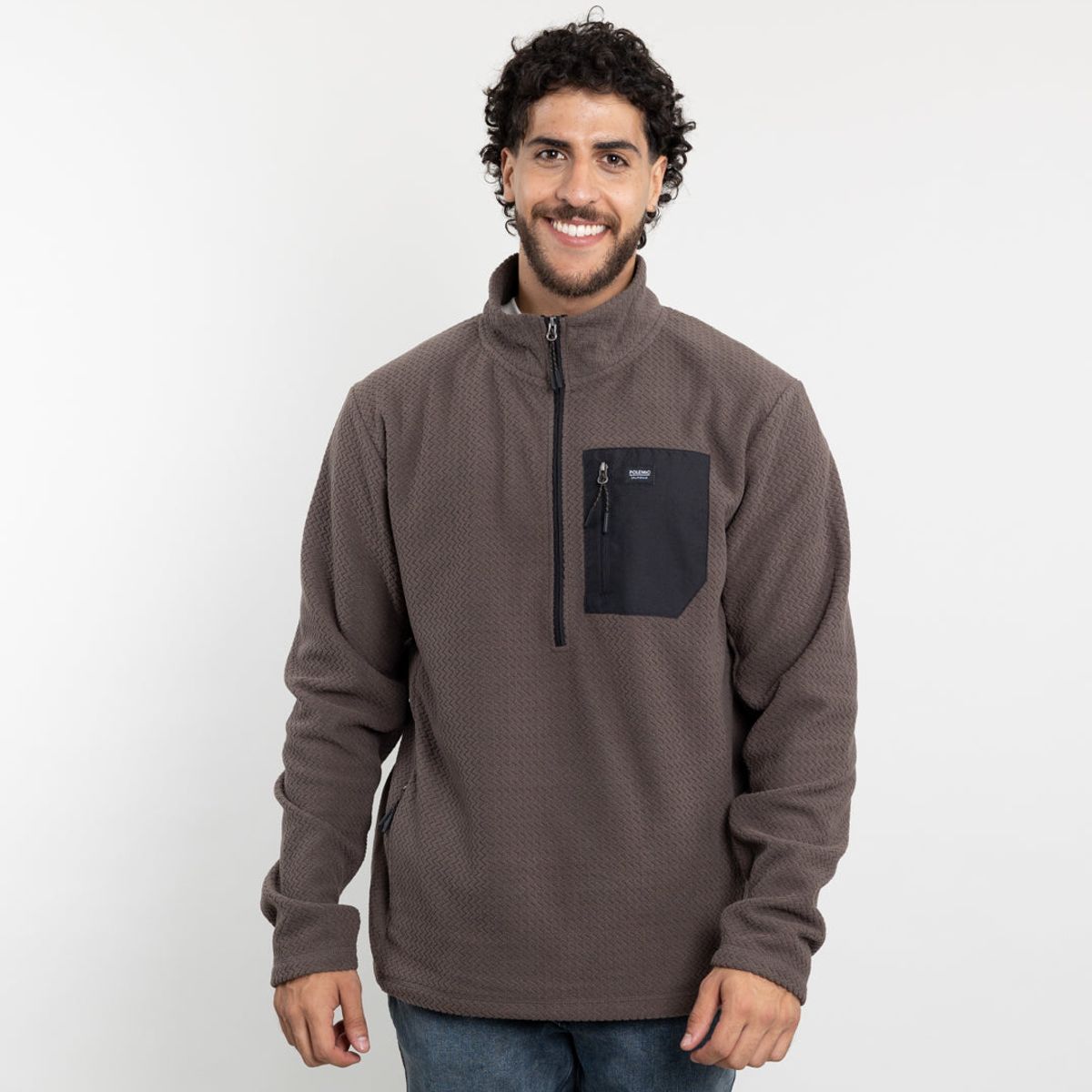 POLEMIC - Polerón Hombre Micropolar Invierno textura Medio cierre Polemic