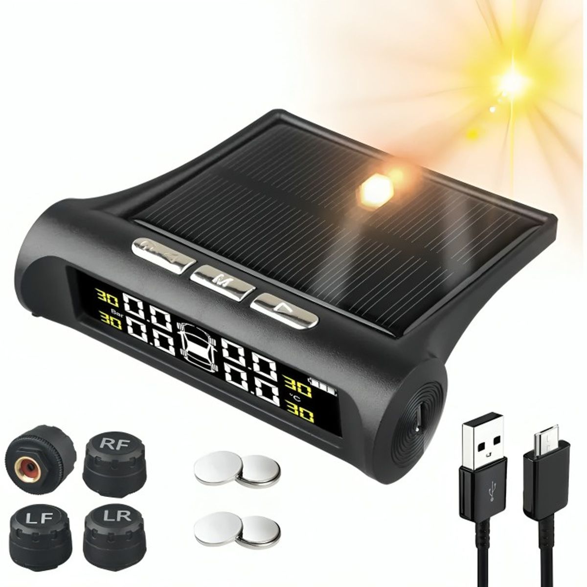 GENERICO - Sistema Monitoreo Presión Neumáticos Auto Tpms Solar