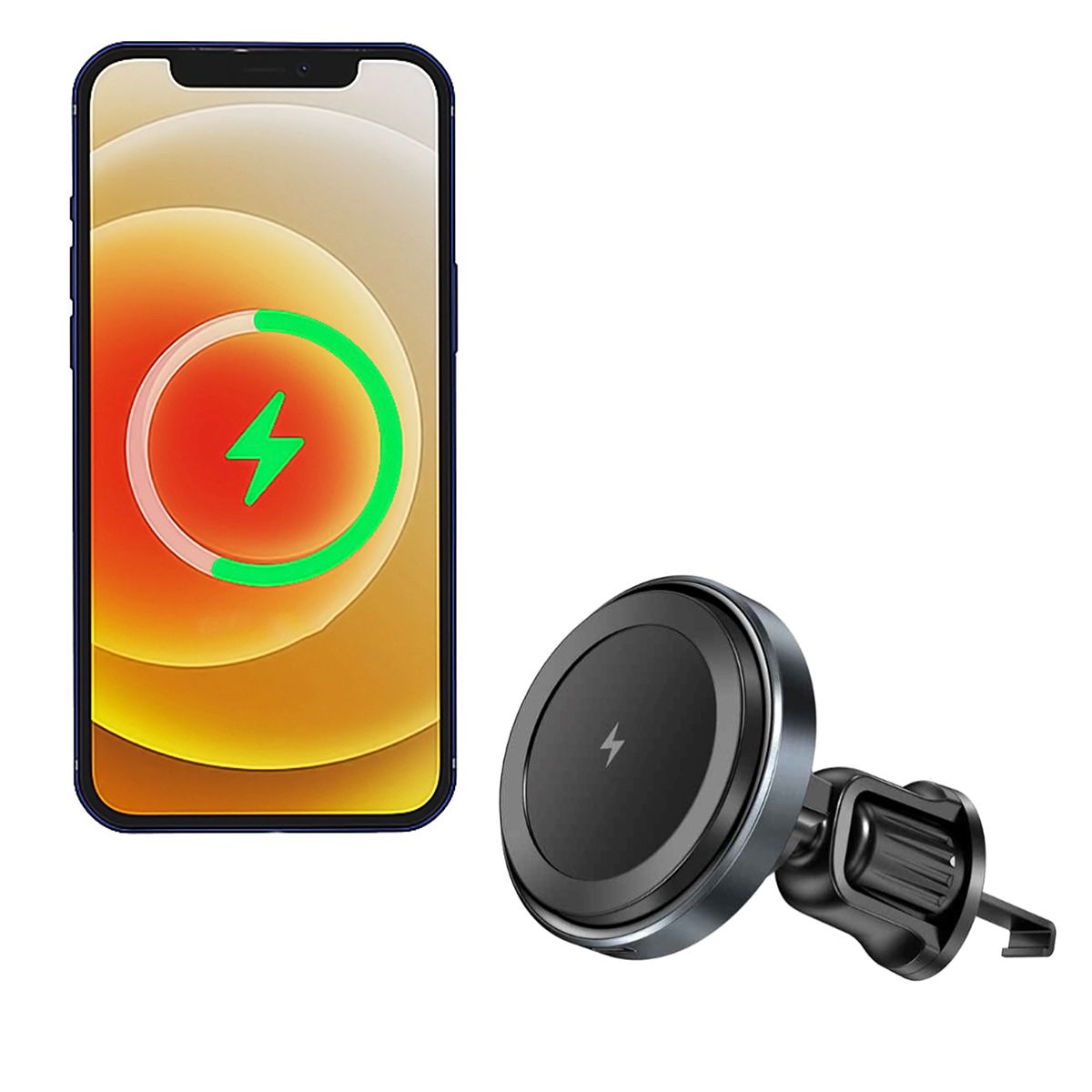 BELKRA - Cargador Inalmbrico Celular Magnetico Auto Rejilla 360
