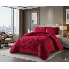 GENERICO - COBERTOR DE INVIERNO KING UNICOLOR TEXTURIZADO CON CHIPORRO QUITA FRIOTF