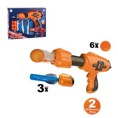 TOYNG - Juguete Set Pistola, 6 Pelotas Y 3 Lanzadores -