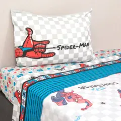 MASHINI - SABANAS MICROFIBRA SPIDERMAN LETRA 1.5 PLAZAS