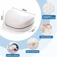 MOVI - Almohada para Piernas Ortopédica Espuma Viscoelástica Lavable con Cremallera - Alivio Varices y Dolor de Piernas