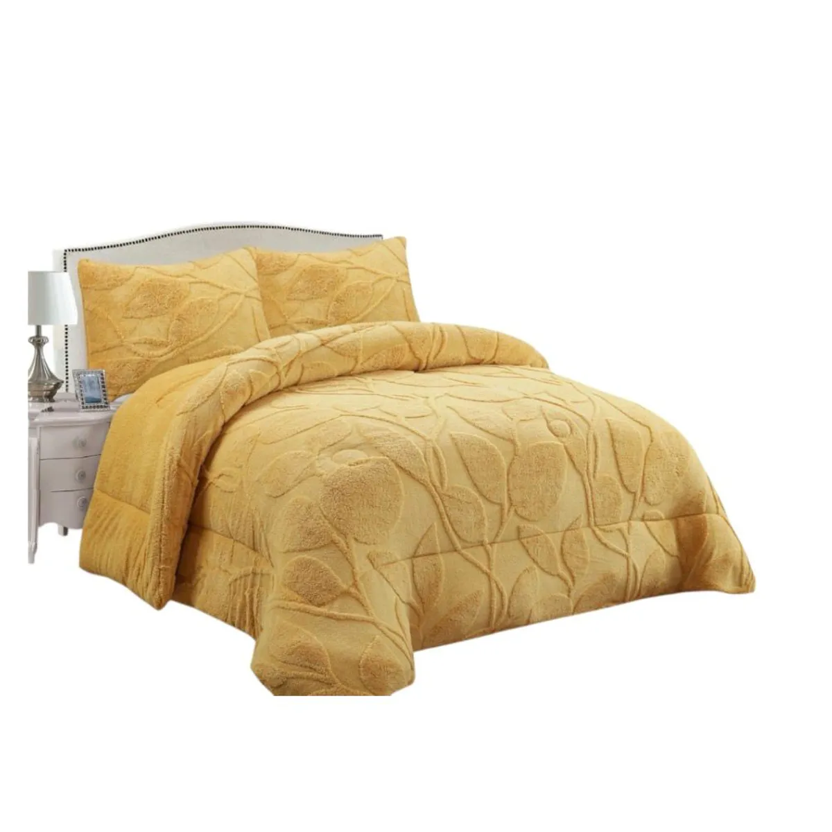 GENERICO - COBERTOR DE INVIERNO KING UNICOLOR TEXTURIZADO CON CHIPORRO  QUITA FRIOTF