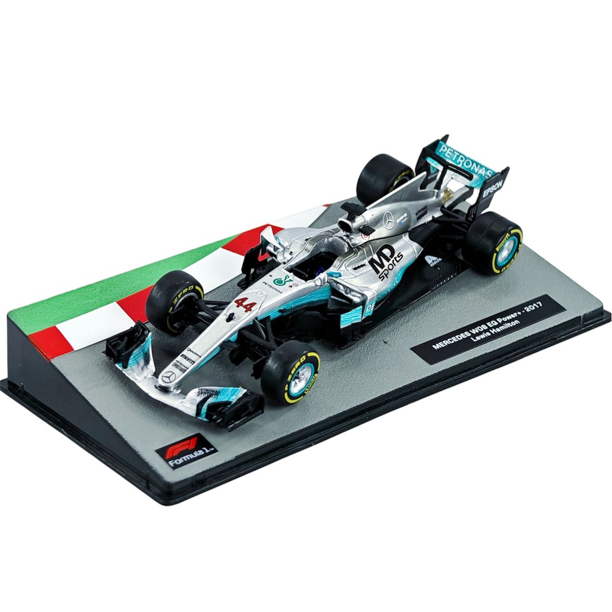 FORMULA 1 - Auto Formula 1 Mercedes W08 EQ Power+ 2017 #44 Lewis Hamilton Caja Acrilica Altaya 1:43