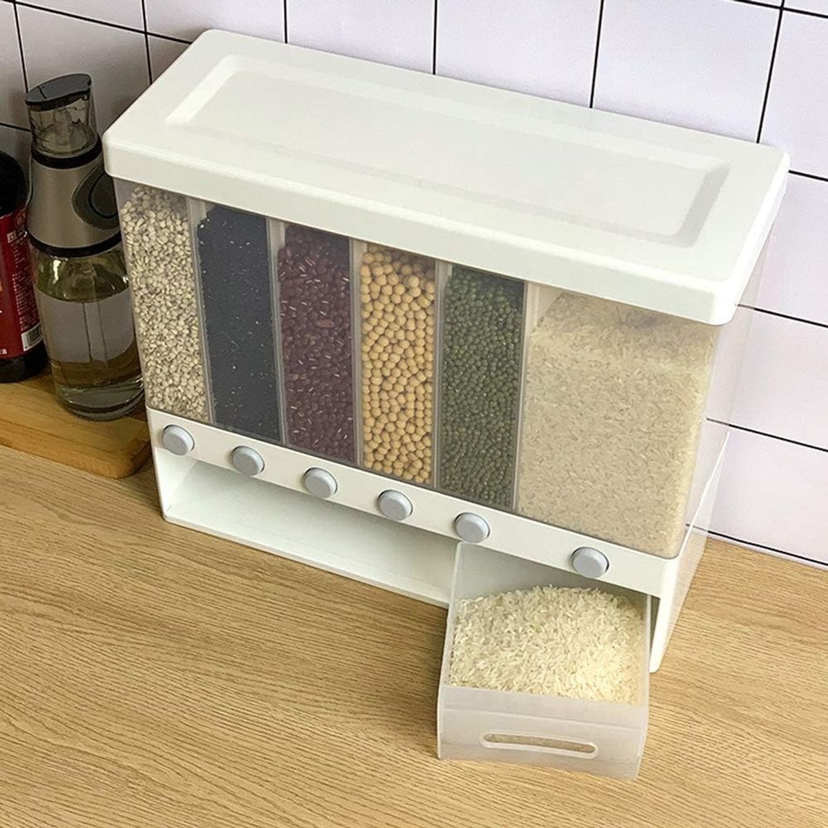 GENERICO - Dispensador de granos y cereales con 6 compartimentos