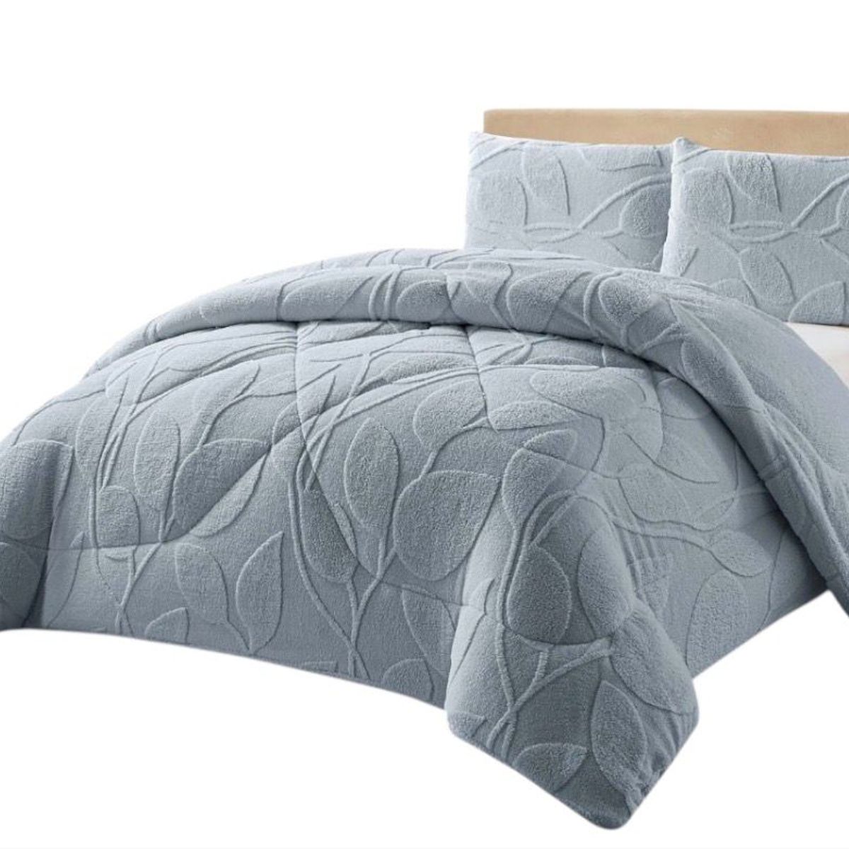GENERICO - COBERTOR DE INVIERNO KING UNICOLOR TEXTURIZADO CON CHIPORRO  QUITA FRIOTF