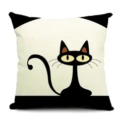 GENERICO - Pack 2 Fundas De Tela Para Cojiín - Diseño Gato