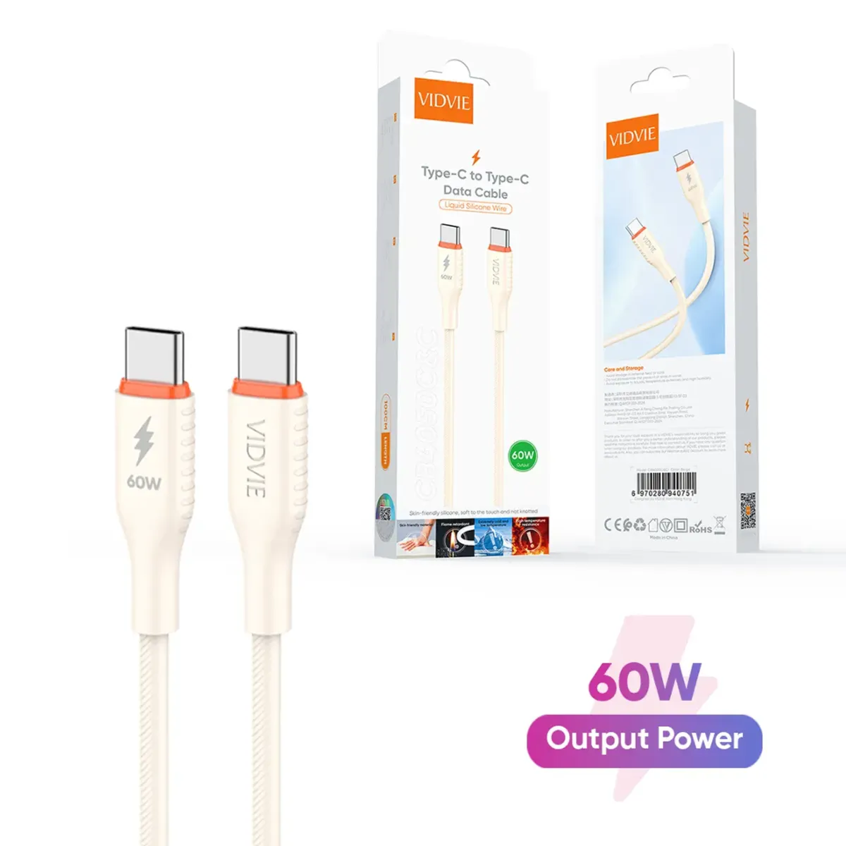 GENERICO - Cable VIDVIE TIPO C A TIPO C60W