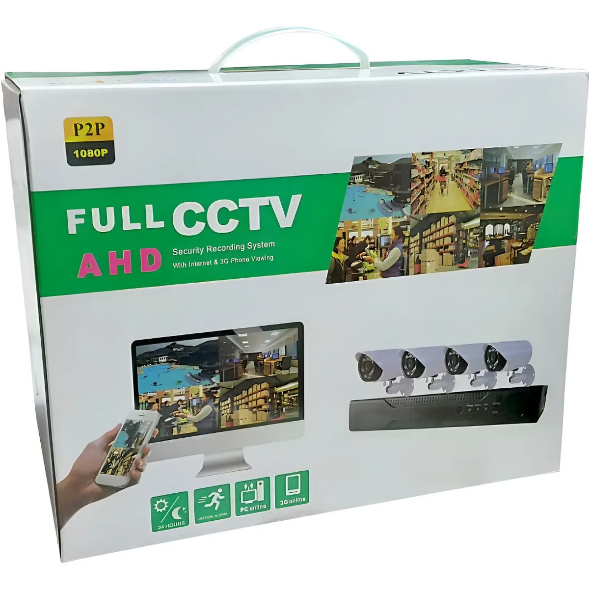 GENERICO - Kit 4 Cámaras Seguridad Dvr Cctv Pal Int/ext Visión Nocturna