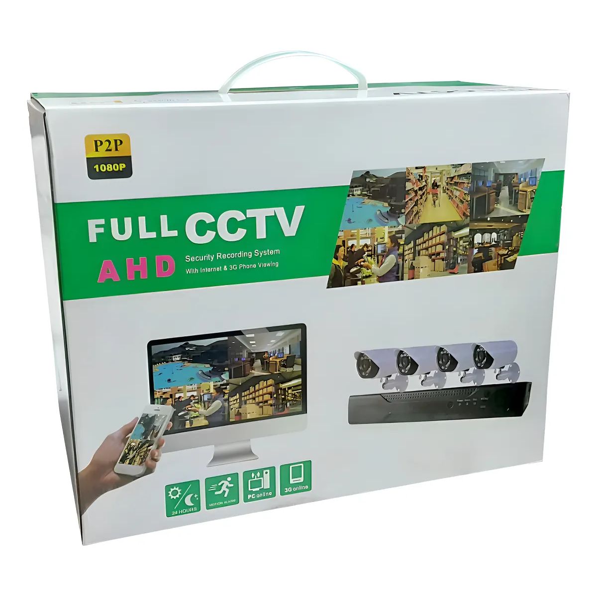 GENERICO - Kit 4 Cámaras Seguridad Dvr Cctv Pal Int/ext Visión Nocturna