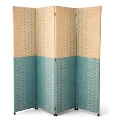 GENERICO - Divisor Espacios 4 Paneles 180cm Interior Panel Plegable Decoracion Oficina Celeste Pastel