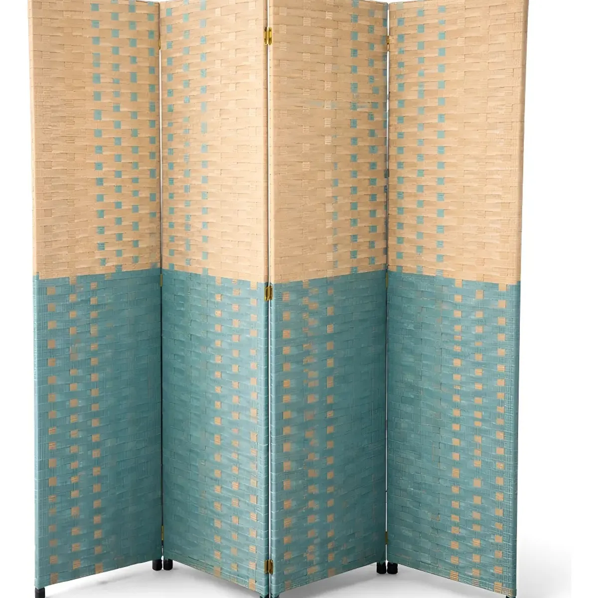 GENERICO - Panel Separador Ambientes Tela Plegable 180 Cm Moderna Dorado Suave Reflejo Calido Ambiente