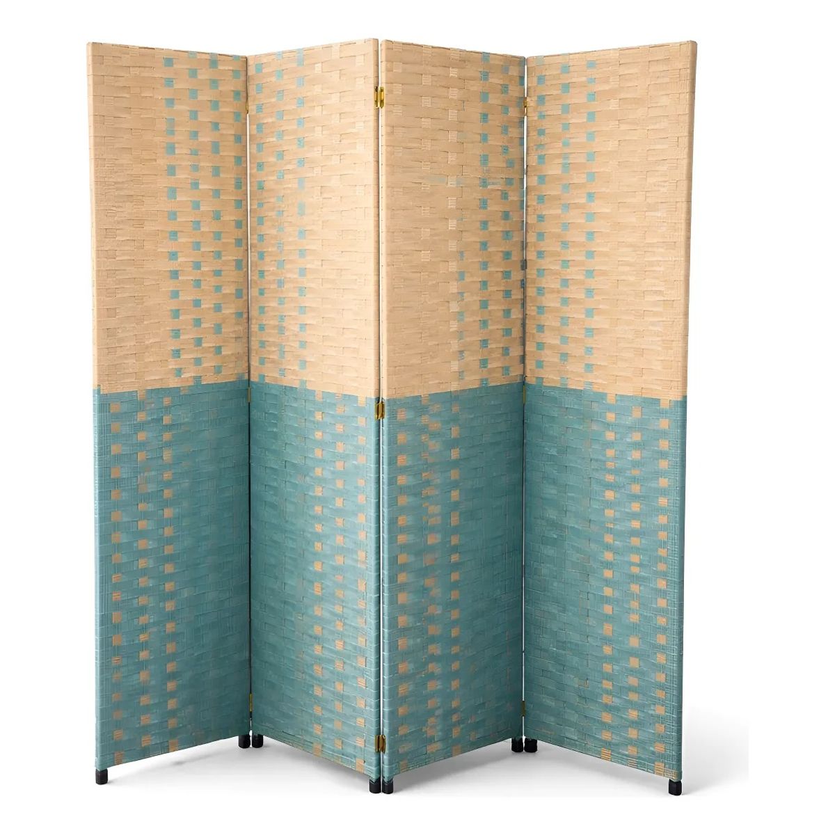 GENERICO - Panel Separador Ambientes Tela Plegable 180 Cm Moderna Dorado Suave Reflejo Calido Ambiente
