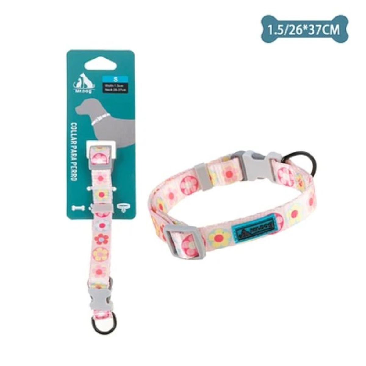 GENERICO - Collar de flores para mascota 15mm x26-37cm