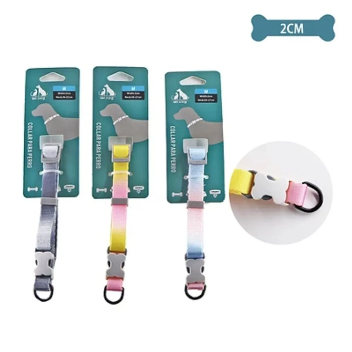GENERICO - Collar para mascota 2cm Color Aleatorio