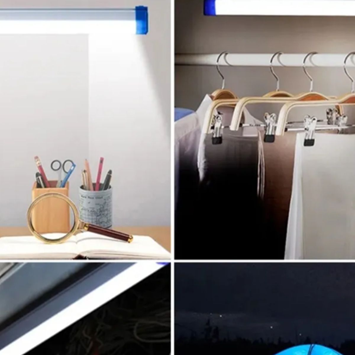 GENERICO - Lámpara LED Recargable 32 cm USB con Imán y Gancho – Luz Portátil Multiuso