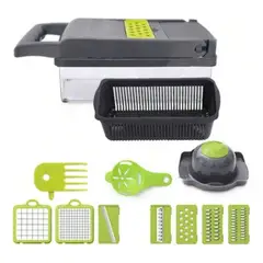 GENERICO - Picador De Verdura Mandolina Nicer Dicer 15 Pcs Verde