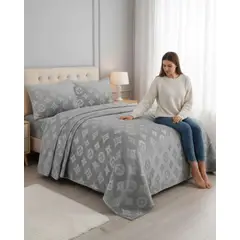 GENERICO - Sabanas Polar Plush 2 Plazas Termicas Invierno Ultra Suave
