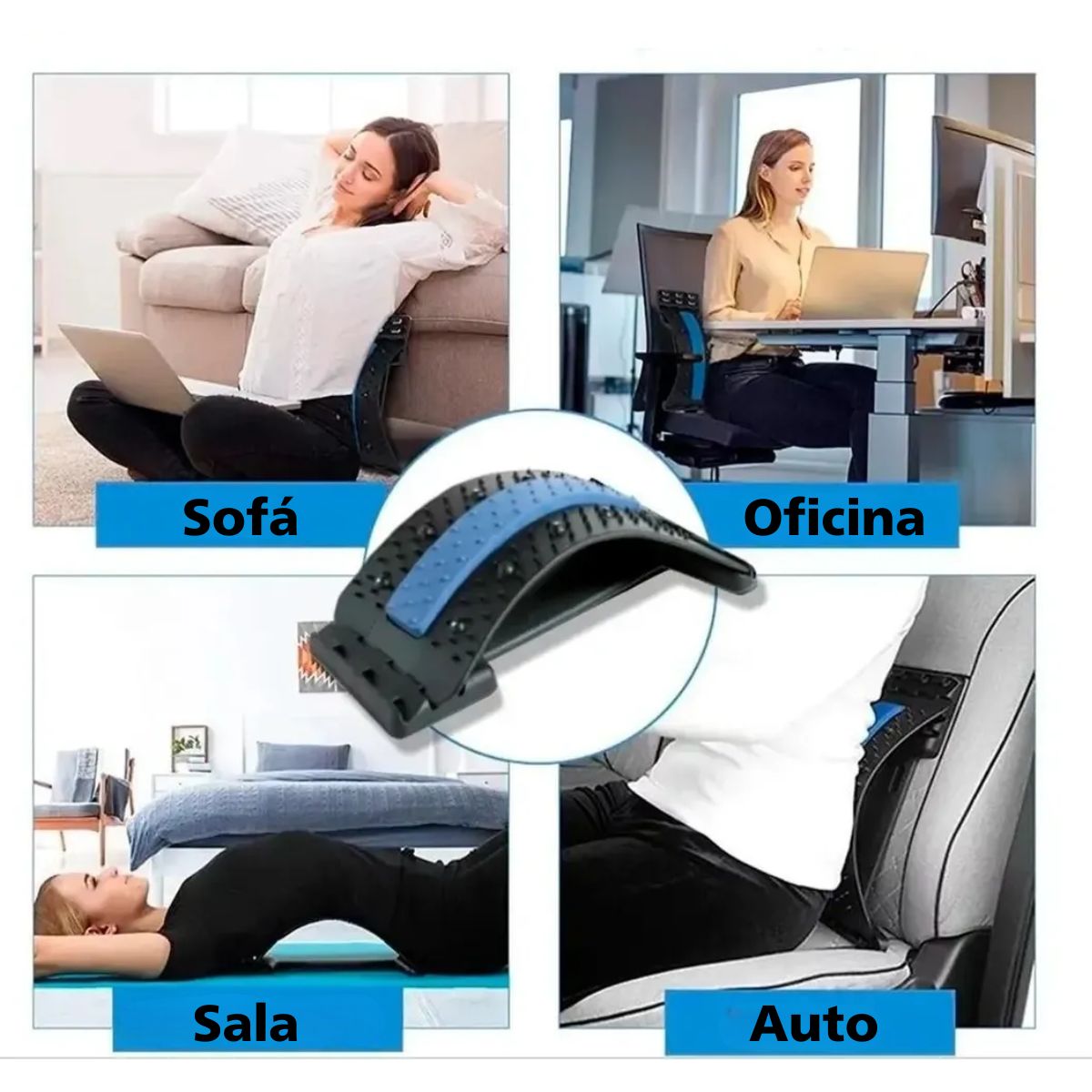 GENERICO - Soporte Estirador Lumbar Espalda Baja 3 Niveles