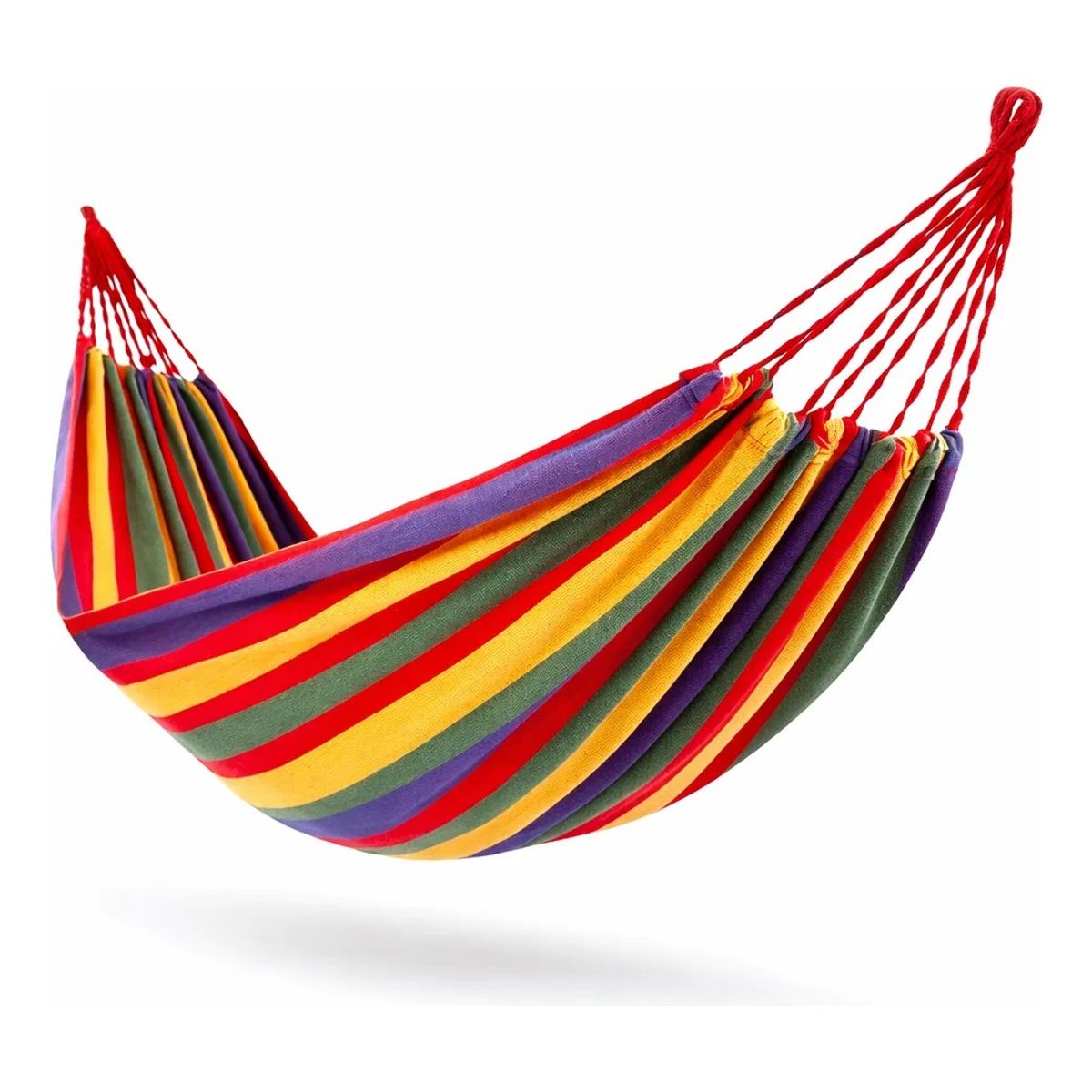 GENERICO - Columpio Colgante Multicolor Exterior Camping Playa Viaje Rojo Brillante Tonalidad Intensa Tela