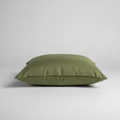 GENERICO - Funda De Cojín 45x45cm Verde Oliva Intenso Para Sofas Y Camas Negro Lisa