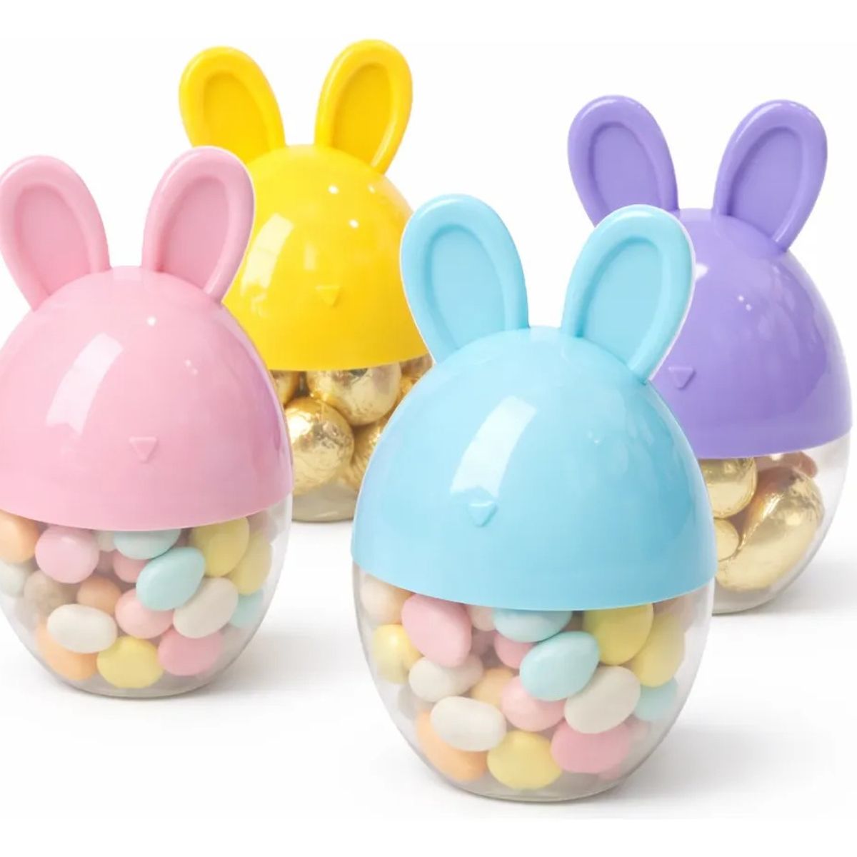 GENERICO - Pack X36 Huevos Acrílicos Pascua Conejo Contenedor Dulces Multicolor Conejo Pascua Acrilico