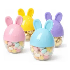 GENERICO - Pack X36 Huevos Acrílicos Pascua Conejo Contenedor Dulces Multicolor Conejo Pascua Acrilico