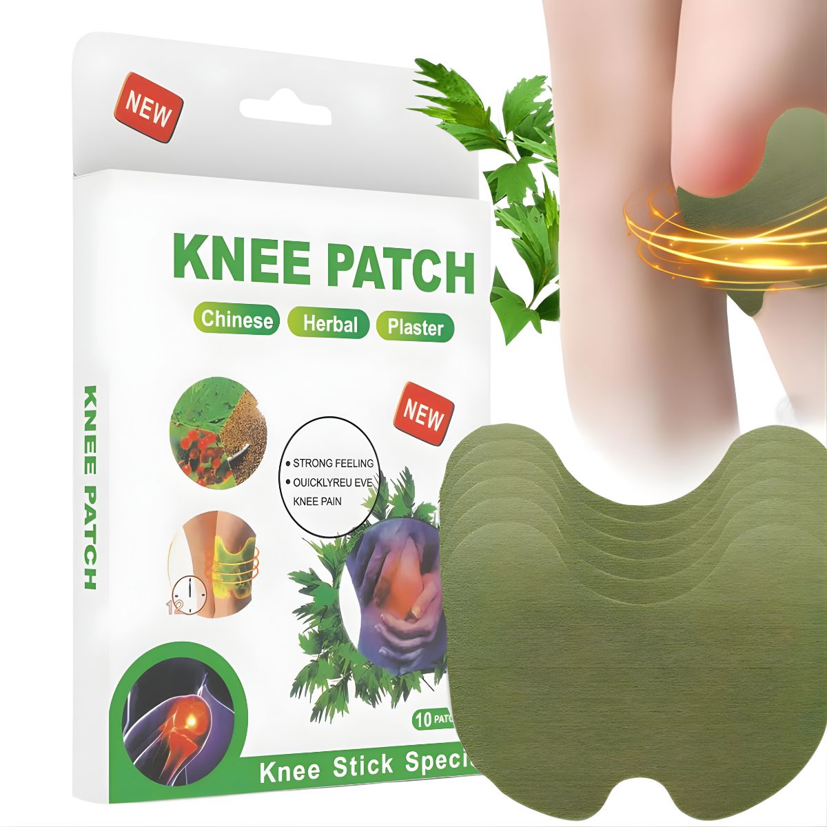 GENERICO - Pack 20 Parches Para Alivio Dolor De Rodilla Chinese Herbal