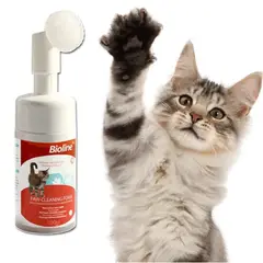 BIOLINE - Espuma Limpia Patas Con Cepillo Mascotas Perro Gato 100ml
