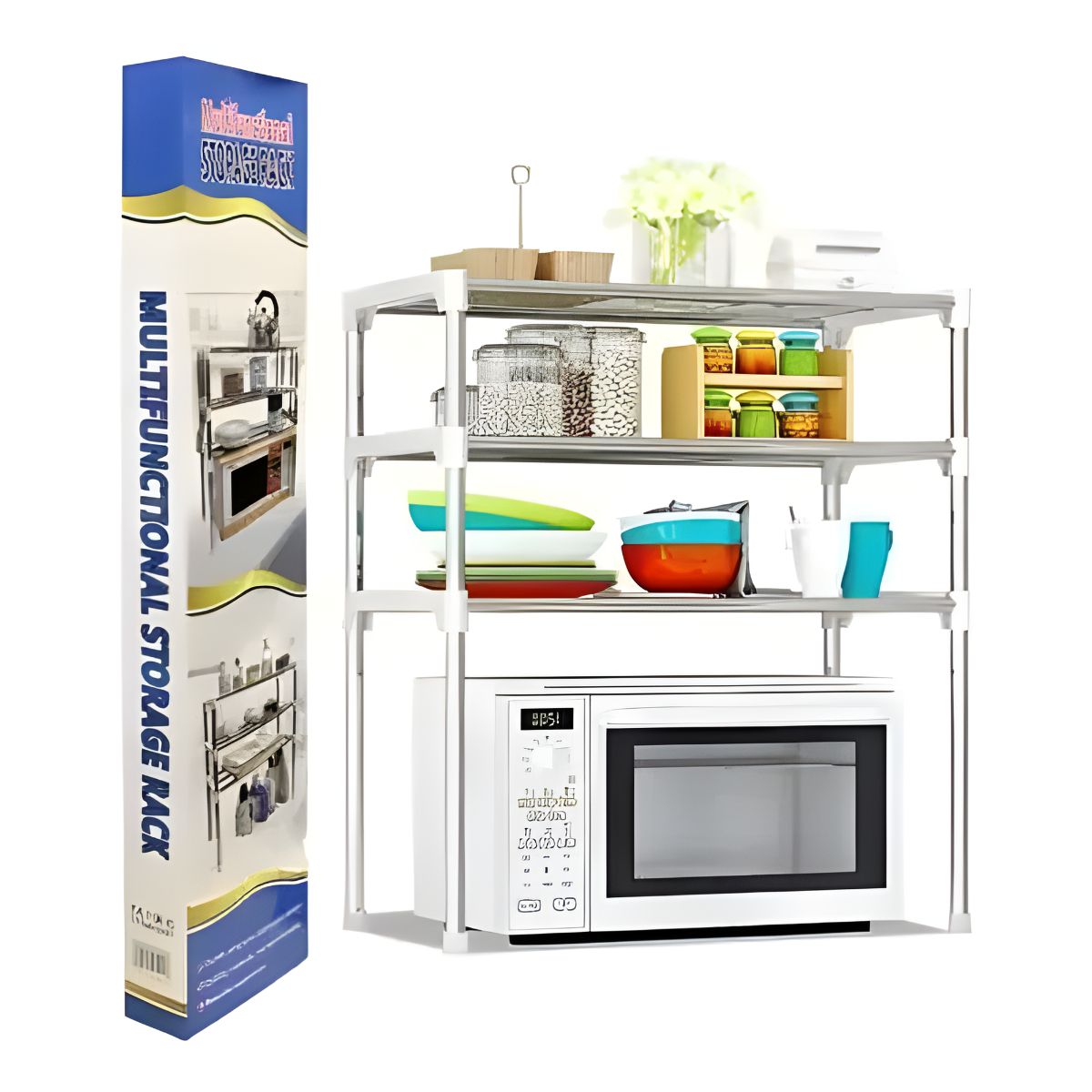 GENERICO - Organizador Metálico 3 Niveles Cocina Baño Multiuso