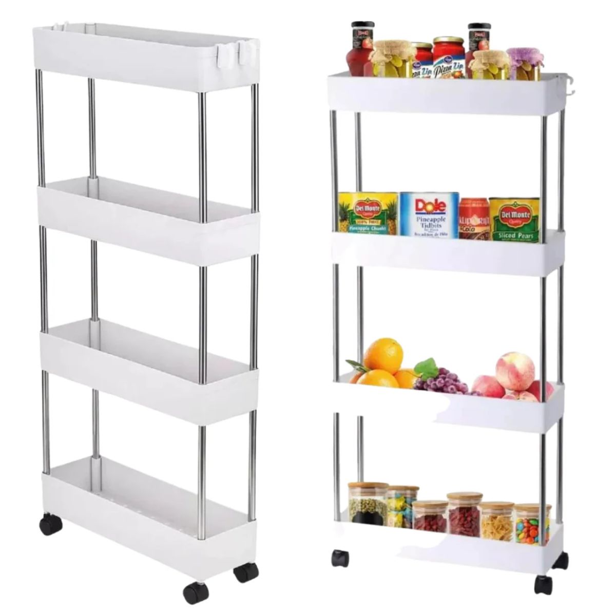 GENERICO - Carrito Organizador Multiuso Delgado 4 Niveles Con Ruedas