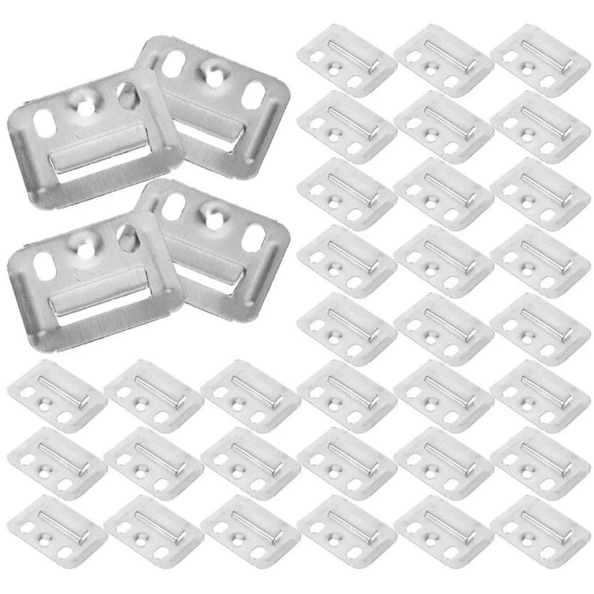 ATURE - 100 Pcs Clips Montaje De Placa De Pared De Acero Inoxidable Plateado