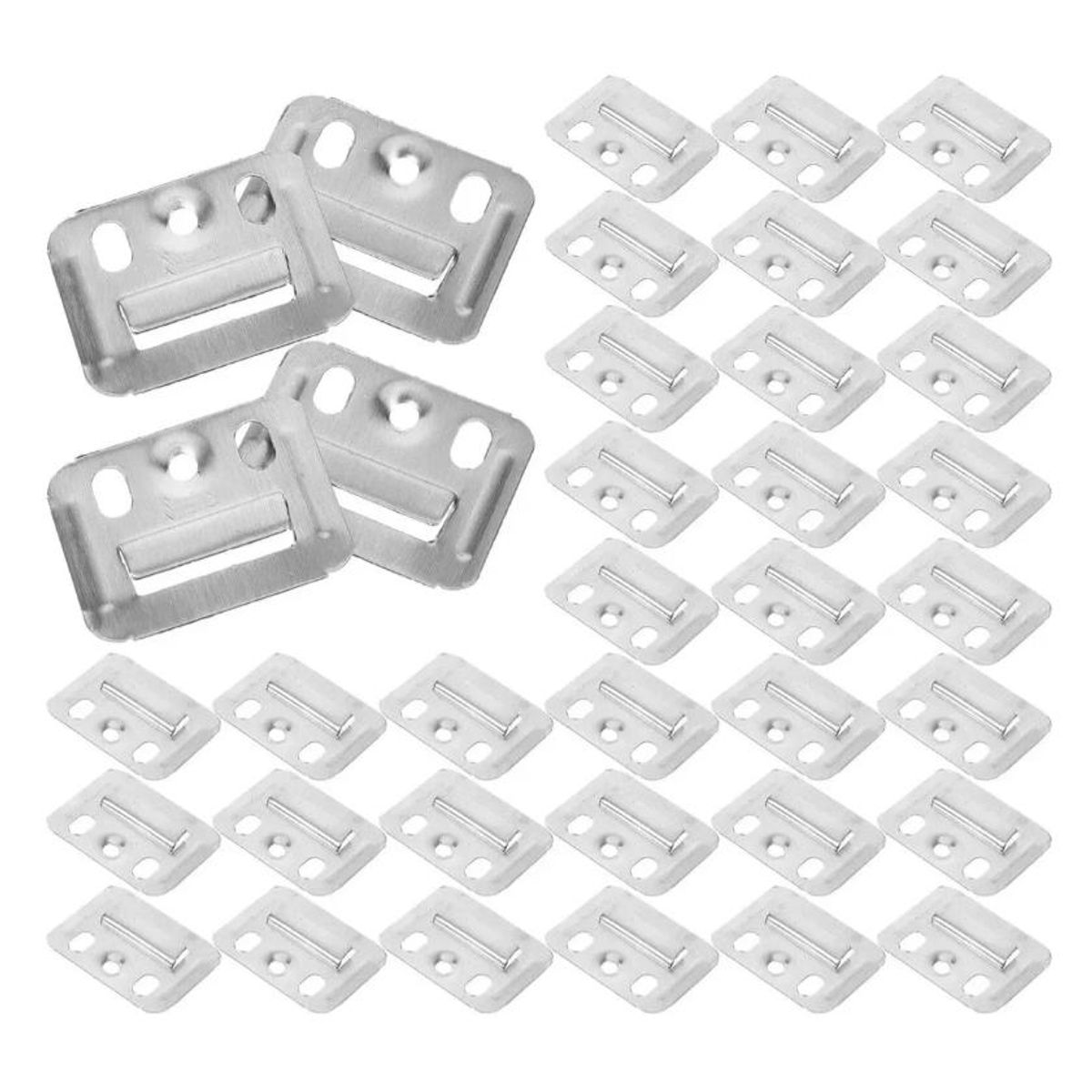 ATURE - 100 Pcs Clips Montaje De Placa De Pared De Acero Inoxidable Plateado