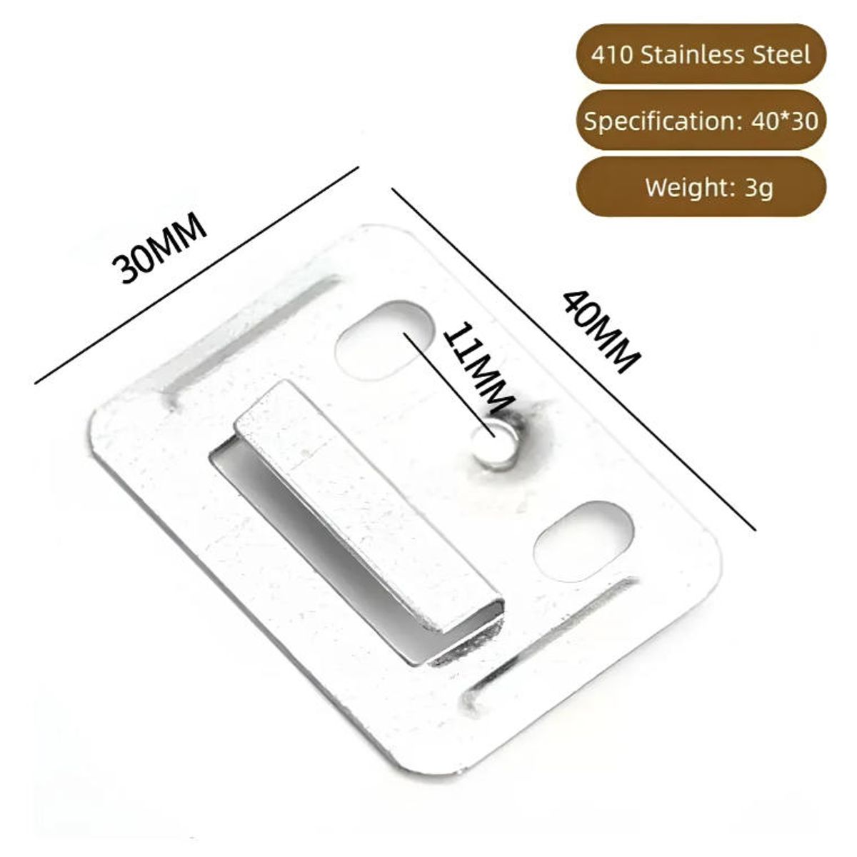 ATURE - 100 Pcs Clips Montaje De Placa De Pared De Acero Inoxidable Plateado