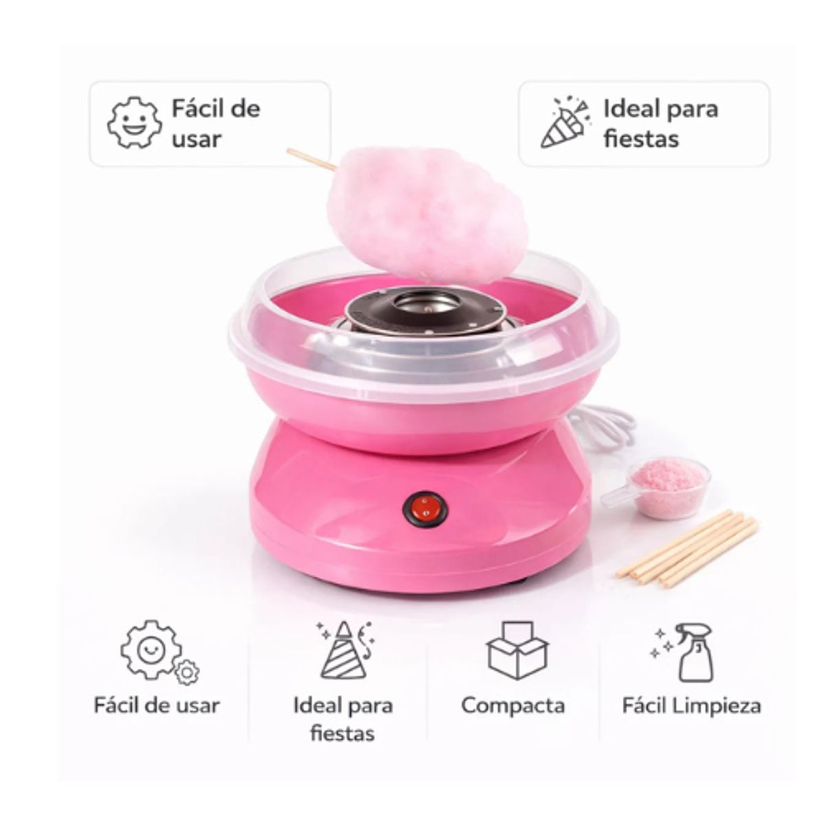 MOVI - Máquina Para Hacer Algodón Dulce Casera Disfruta Momentos Inolvidables En Familia