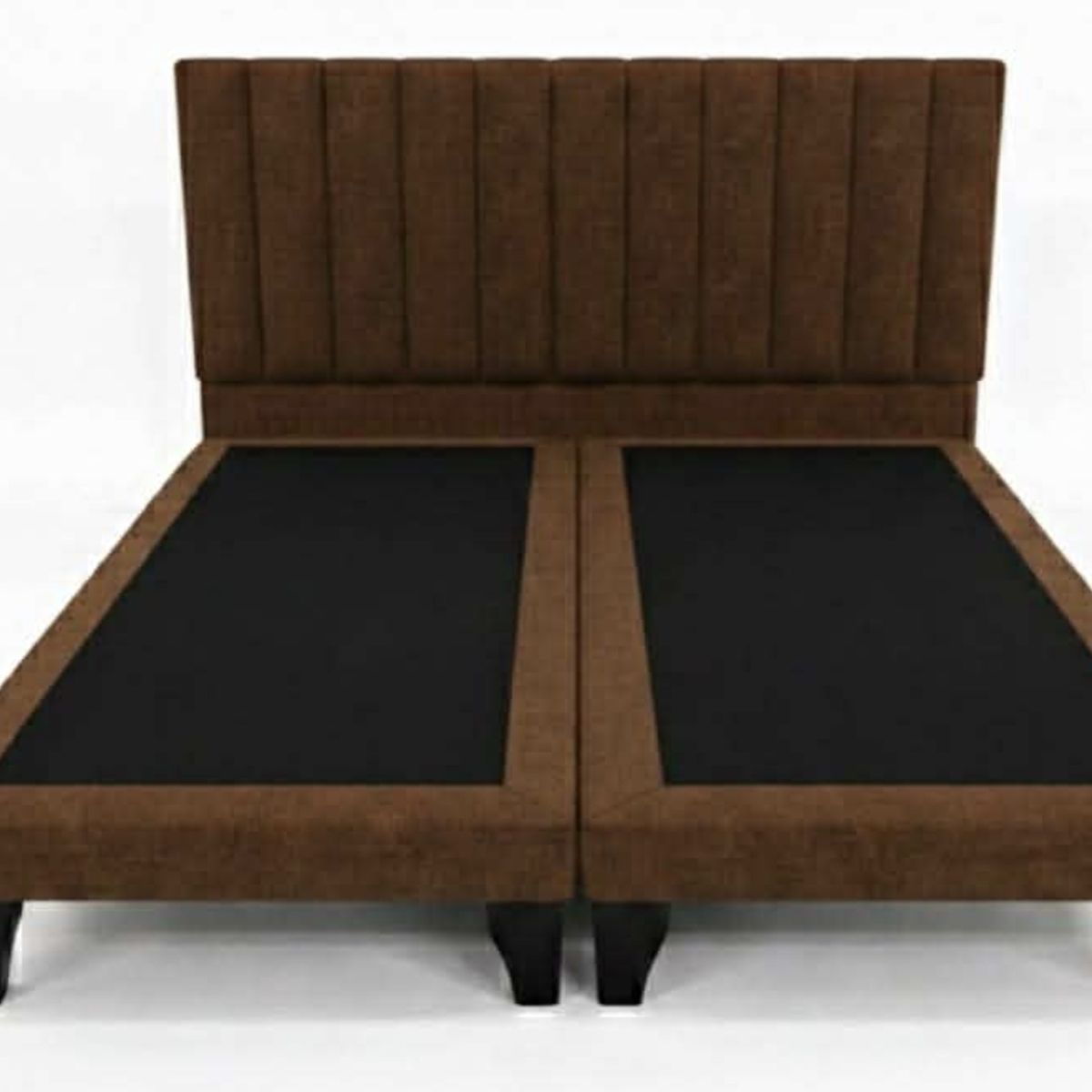 GENERICO - d Cama Premium - Diseño Acanalado Felpa/Lino 2 plaza cafe