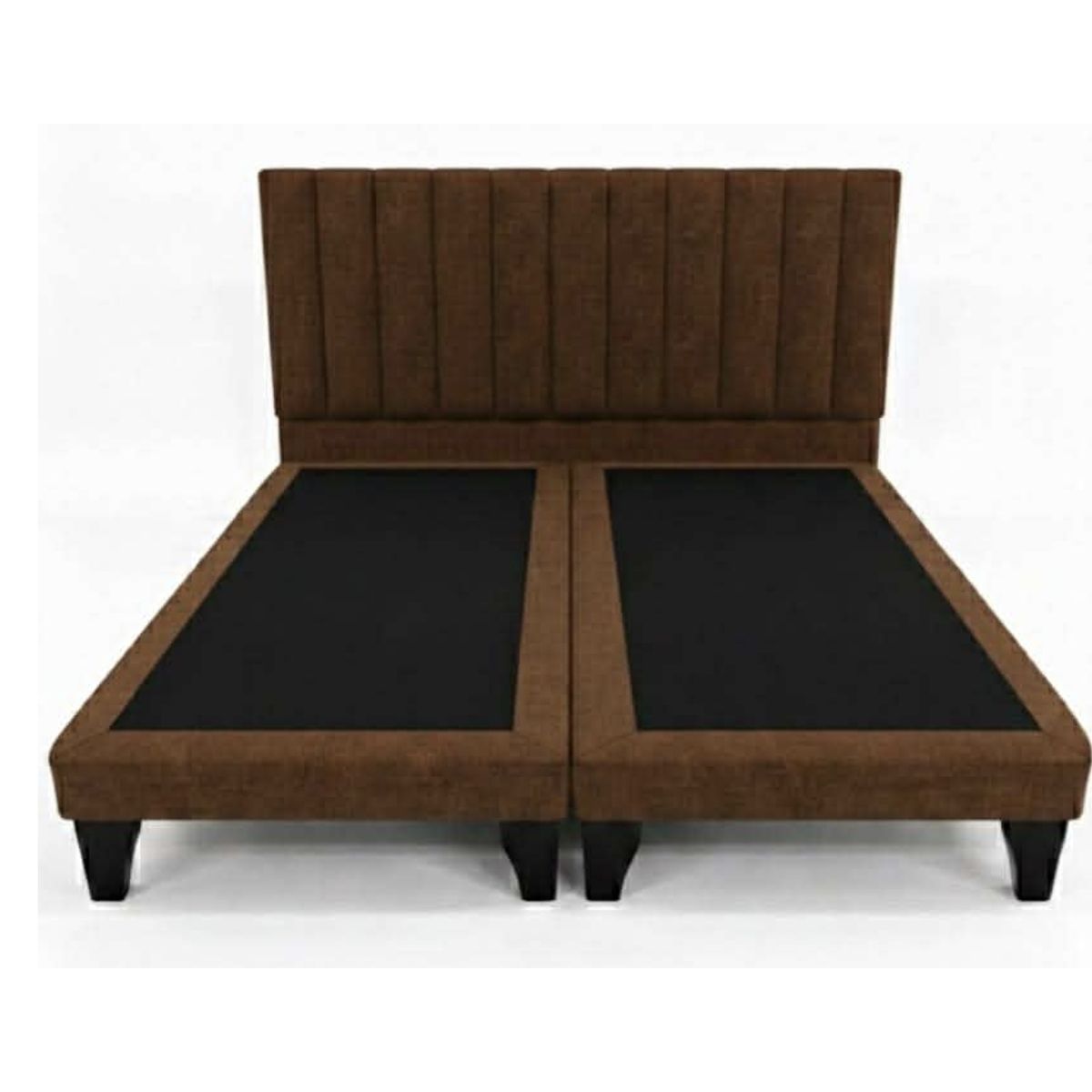 GENERICO - d Cama Premium - Diseño Acanalado Felpa/Lino 2 plaza cafe